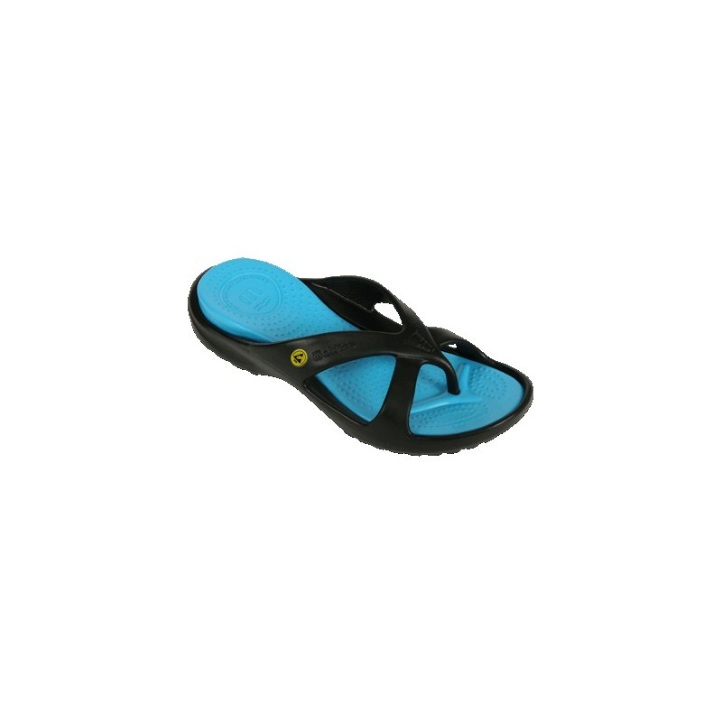 WALDIES® Amelia black / turquoise – Zehensteg-Sandale | Vento-Star