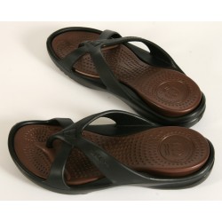 WALDIES® Amelia black / brown – Sandale à tong | Vento-Star