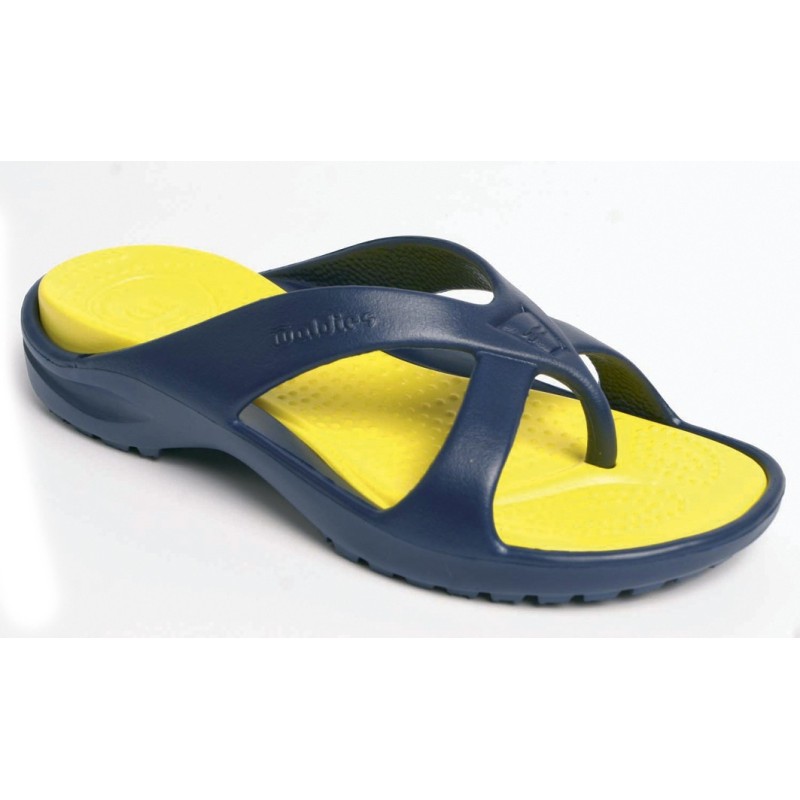 WALDIES® Amelia navy blue / yellow – Sandale à tong | Vento-Star