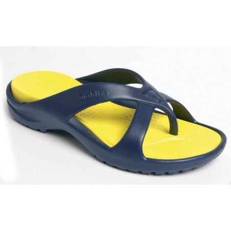 WALDIES® Amelia navy blue / yellow – Sandale à tong | Vento-Star